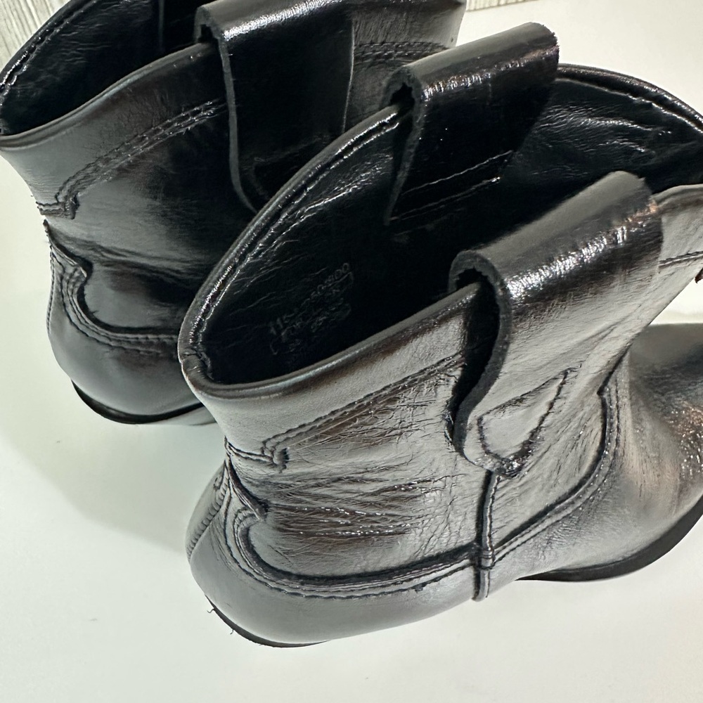 NEW! MASSIMO DUTTI Western Cowboy Boots Ankle Size 35 Black - Picture 7 of 14